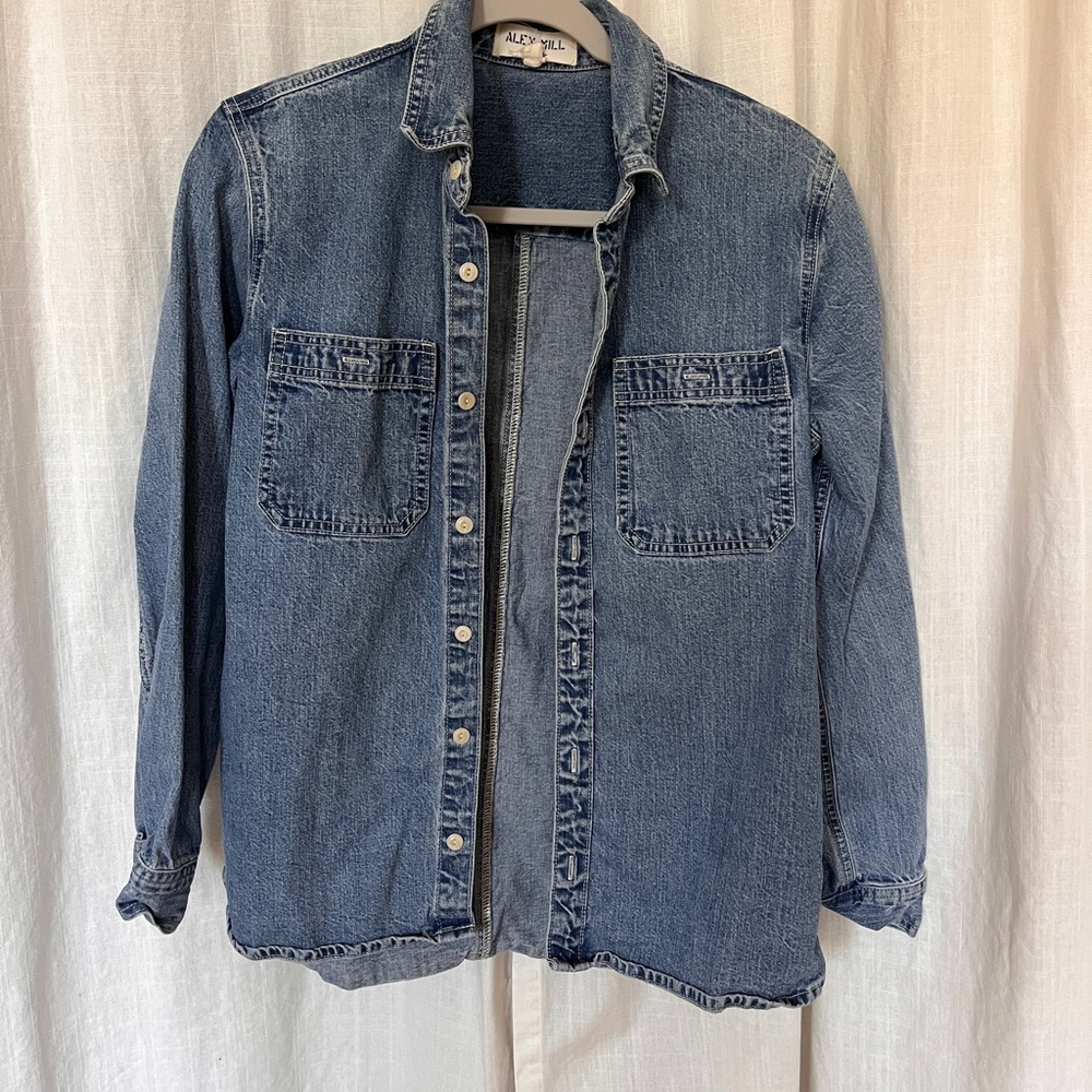 Alex Mill Blue Denim Button-Front Shirt Jacket
